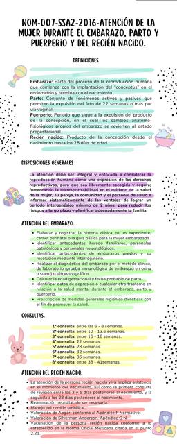 Atención de la mujer durante el embarazo, parto y puerperio y del recién nacido 