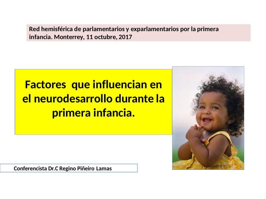 Factores que influencian en  el neurodesarrollo durante la  primera infancia 