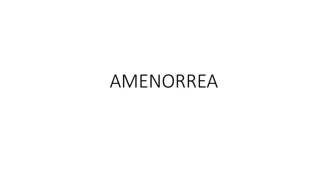 Amenorrea 