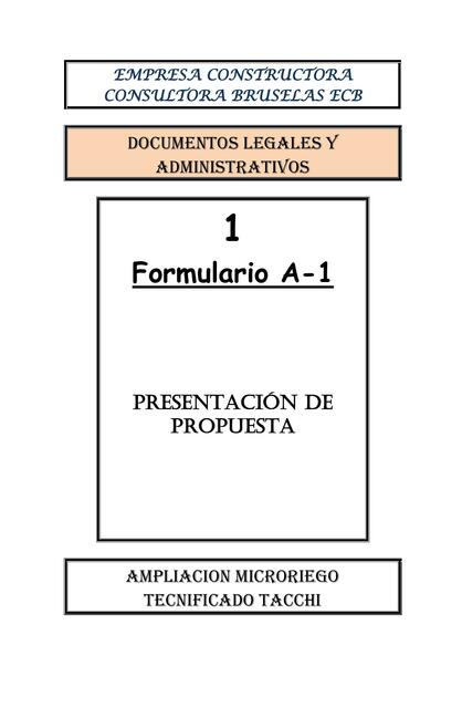 Documentos legales y adminstrativos Formulario A1