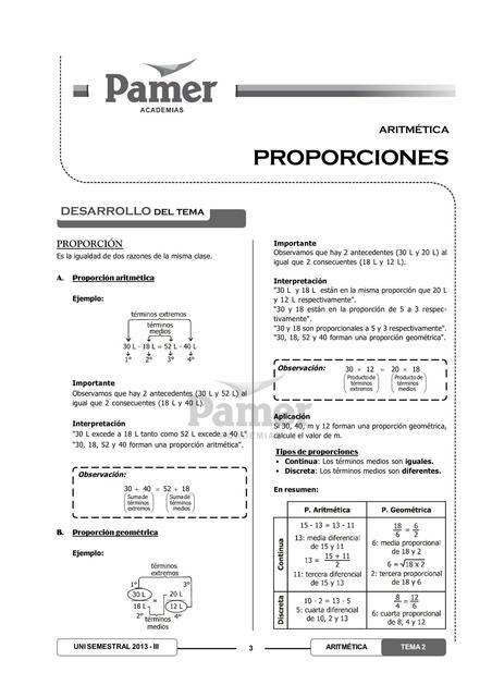 Aritmética: Proporciones