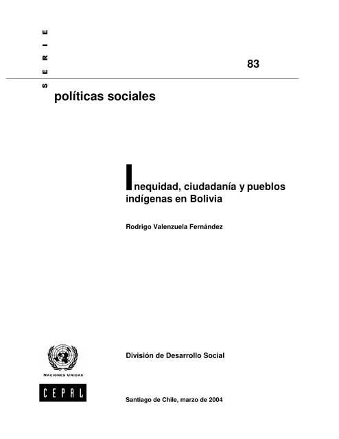 Inequidad, ciudadanía y pueblos indígenas en Bolivia 