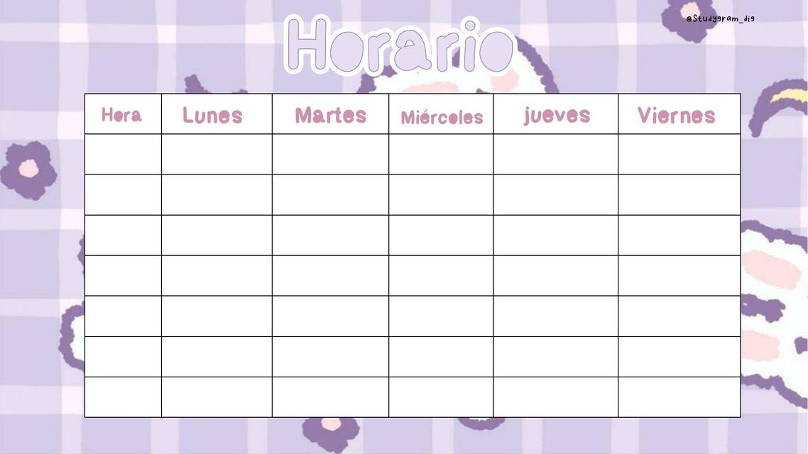 Horario de Clases 2 | Studygram Dig | uDocz