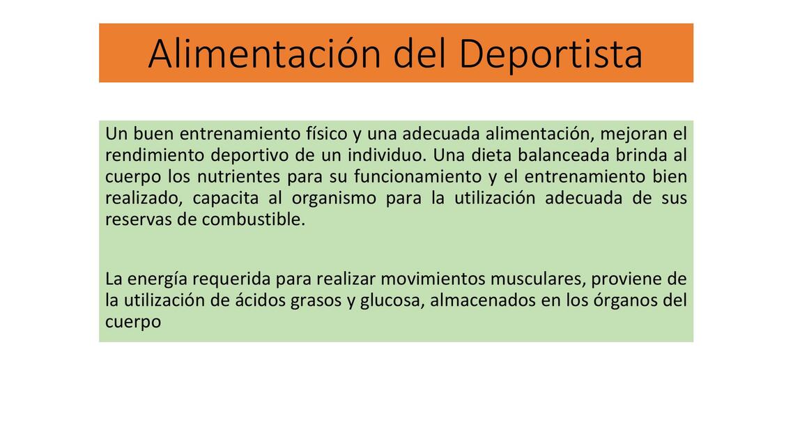 Alimentación del Deportista 