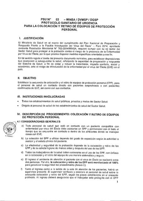 Retiro de equipos de protección personal