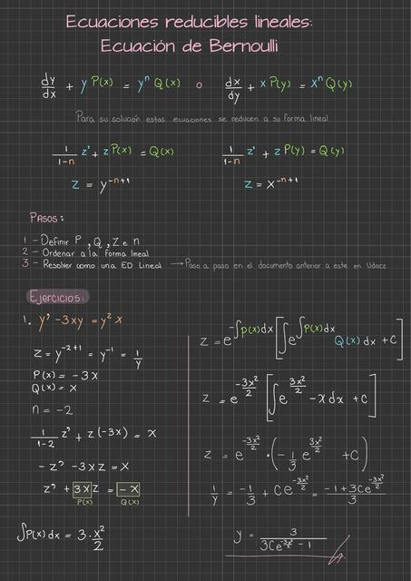 Ecuacion diferencial de Bernoulli