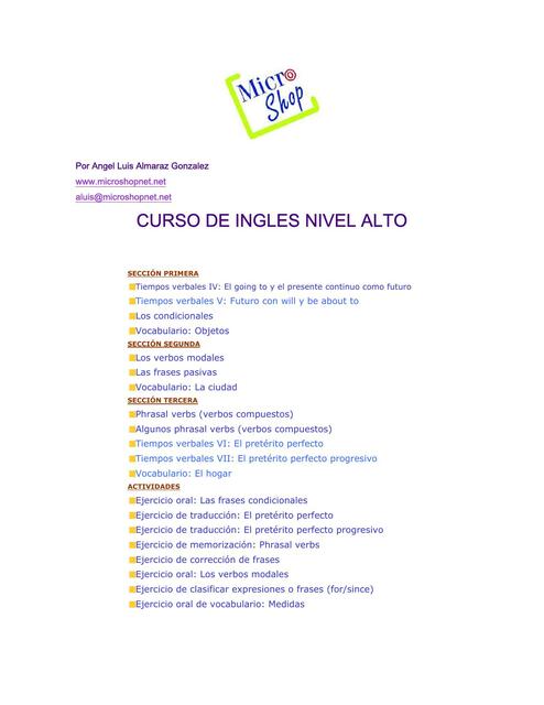 Curso de Inglés Nivel Alto