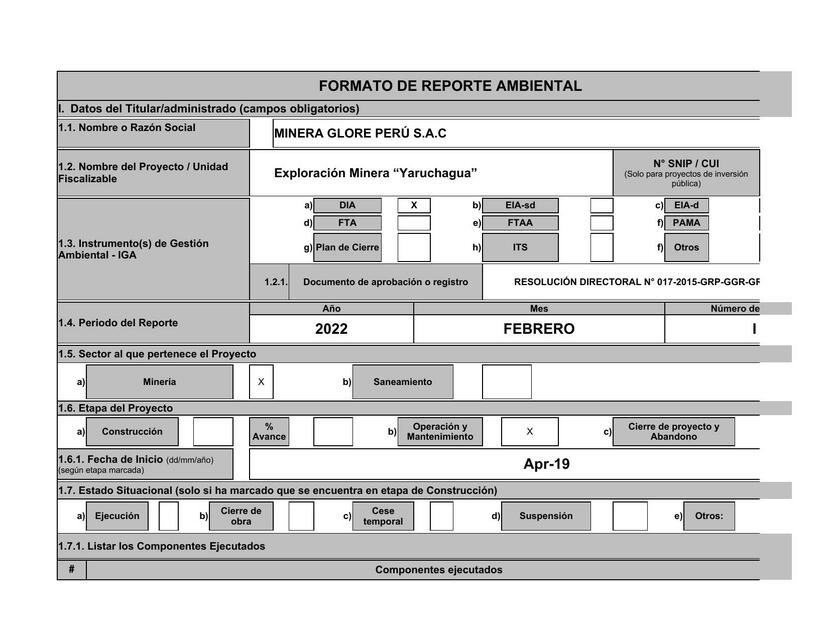 Formato de Reporte Ambiental 