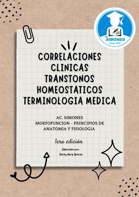 Correlaciones clínicas trastornos homeostáticos terminología medica 