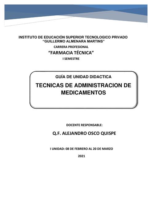 Técnicas de administración de medicamentos 