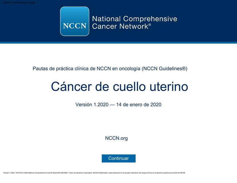 Cáncer de Cuello Uterino 