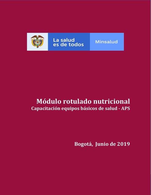 Módulo rotulado nutricional 