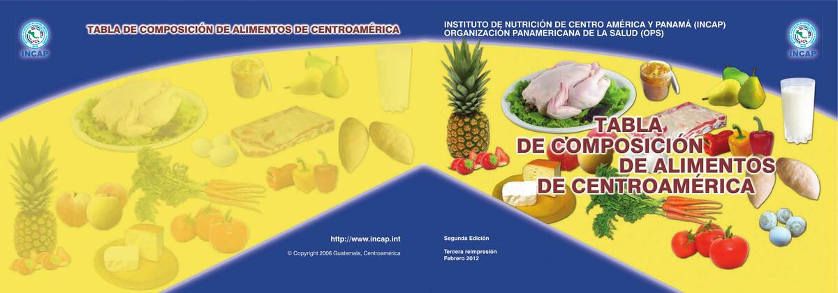 Tabla de Composición de Alimentos de Centroamérica 