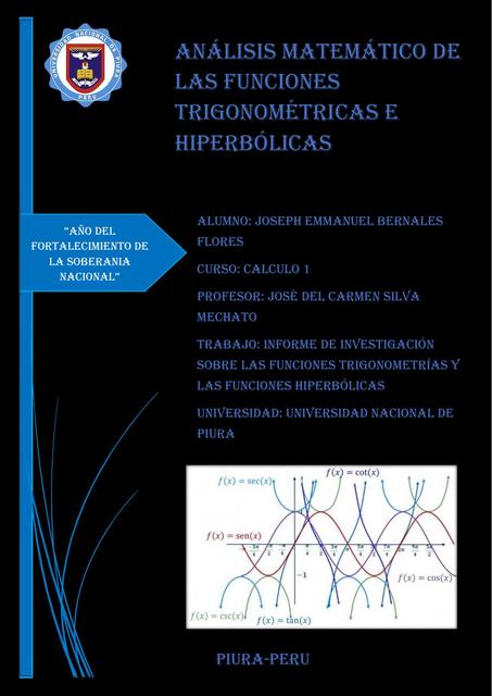 Informe de investigación sobre las funciones trigonométricas y las funciones hiperbólicas 