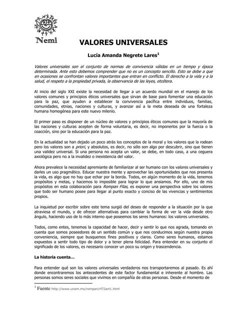 Valores universales