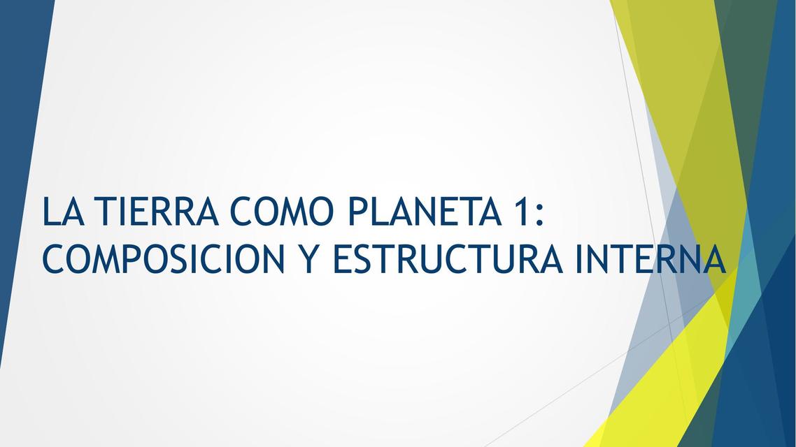 Presentación - La Tierra Como Planeta