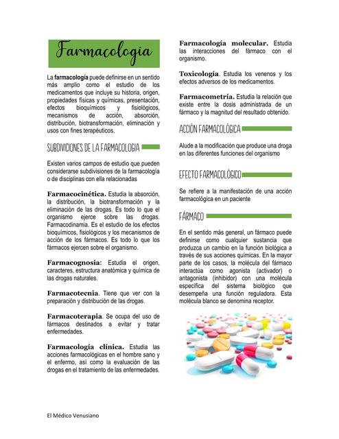 Conceptos generales de Farmacologica