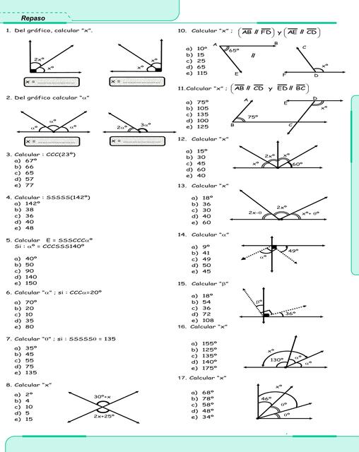 Ejercicios de Matemáticas 