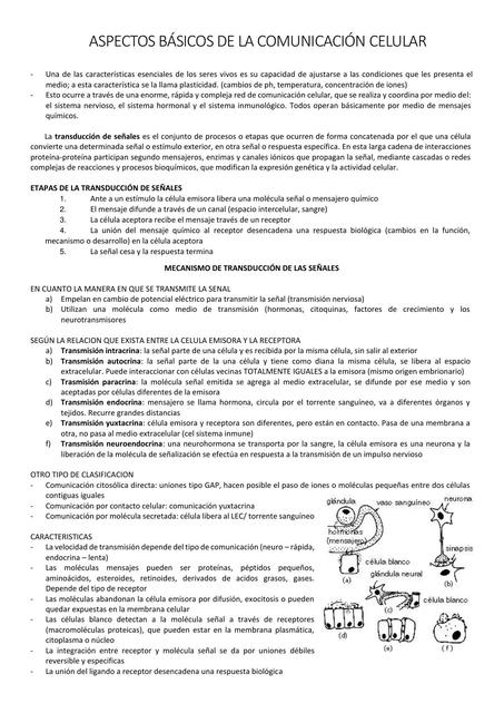 Aspectos básicos de la comunicación celular 