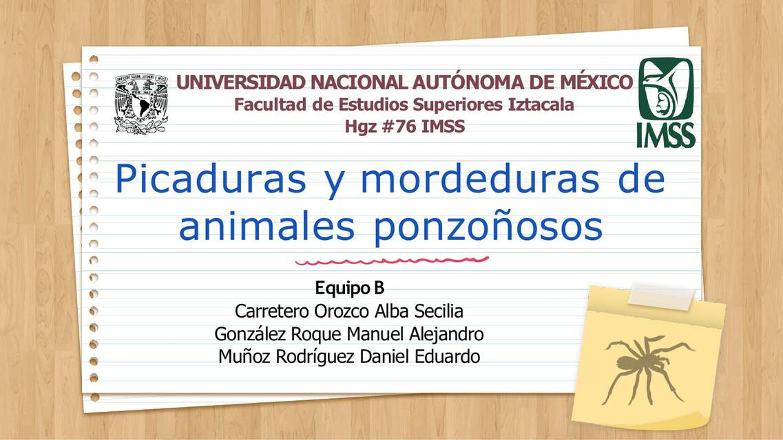 Picaduras y Mordeduras de Animales Ponzoñosos