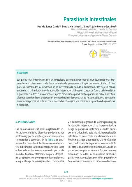 Parasitosis intestinales