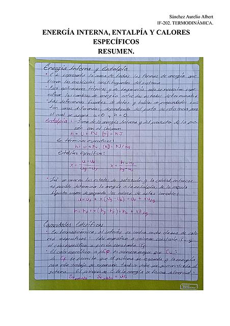 TermodinámicaEntalpía y calores especificos