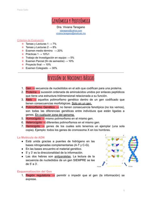 Genómica y Proteómica 