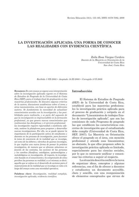 La Investigación Aplicada 