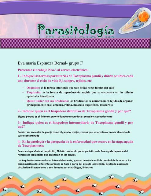 Tarea 3 Toxoplasmosis