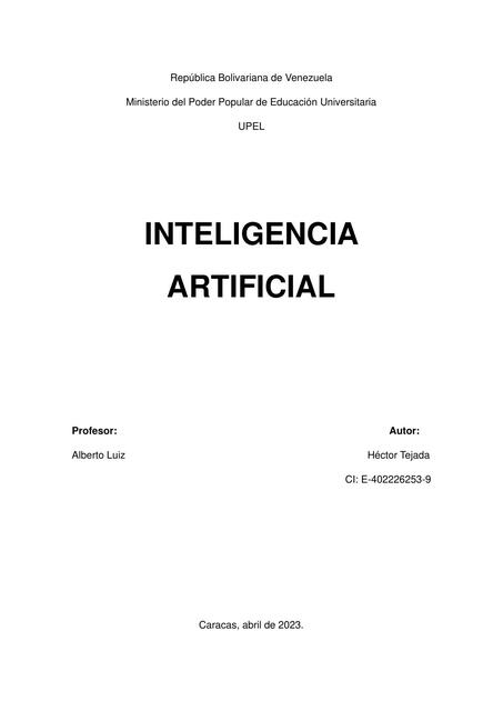 La Inteligencia Artificial Cuartillas