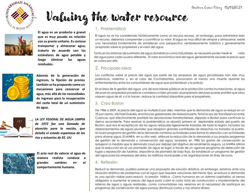 Valuing the water resource