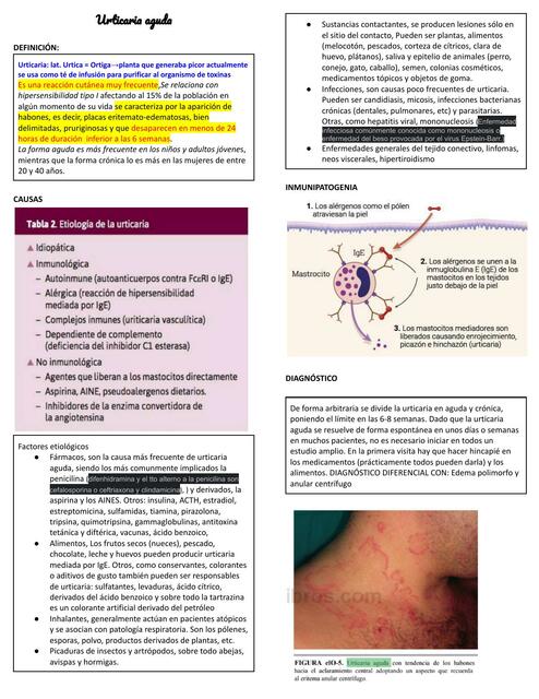 Resumen: Urticaria Aguda