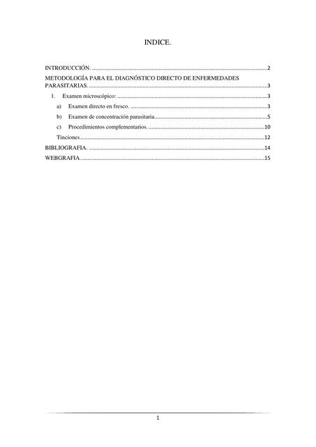 Métodos de diagnóstico en parasitología