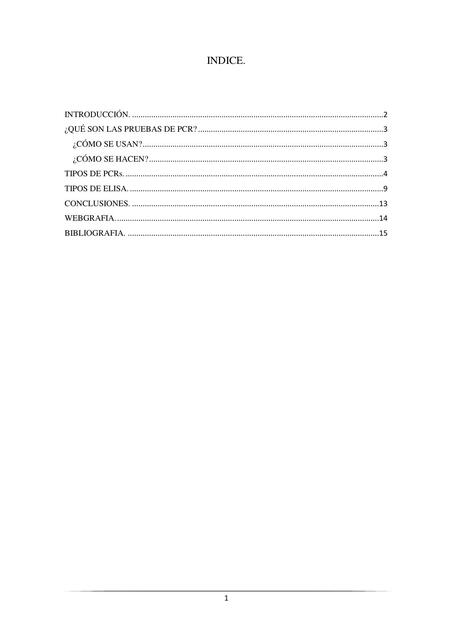 Tipos de pruebas PCR y ELISA