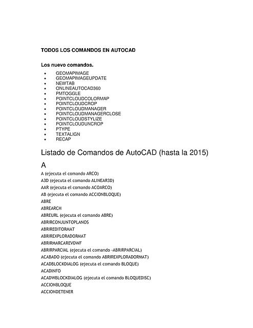 TODOS LOS COMANDOS EN AUTOCAD