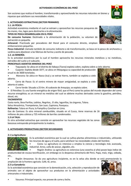 Actividades económicas del Perú 