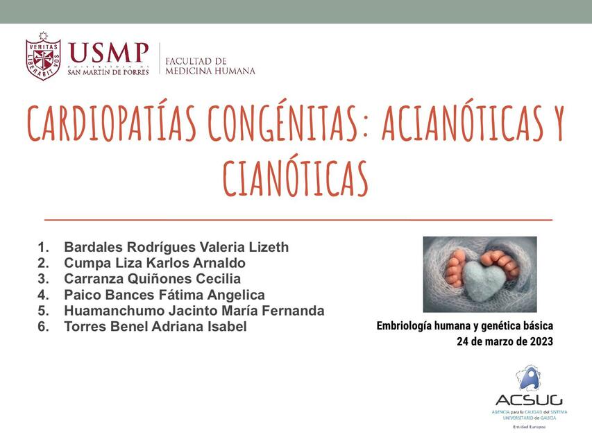 Cardiopatías congénitas: cianóticas y acianóticas