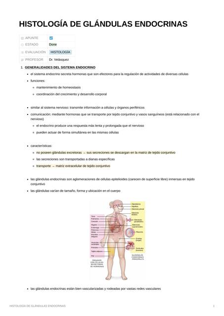 Histología de glándulas endocrinas