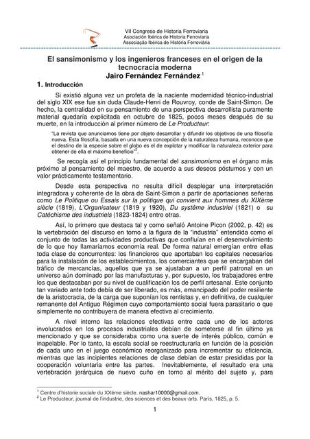 El sansimonismo y los ingenieros franceses en el origen de la tecnocracia moderna