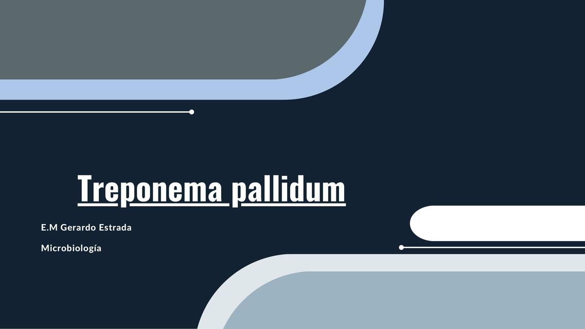 Treponema Pallidum, Sífilis- Microbiología