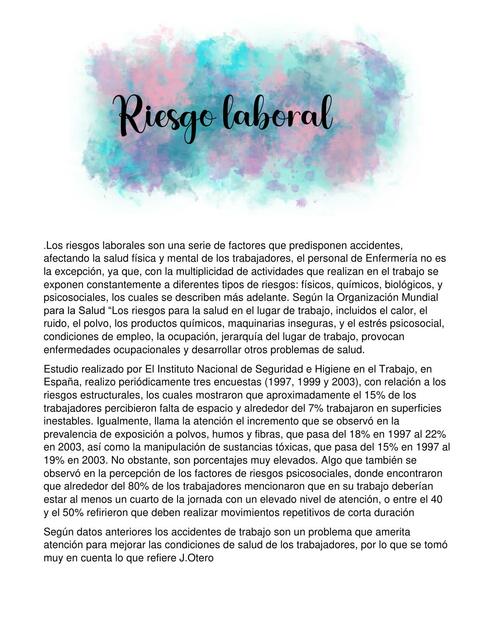 Riesgo Laboral 