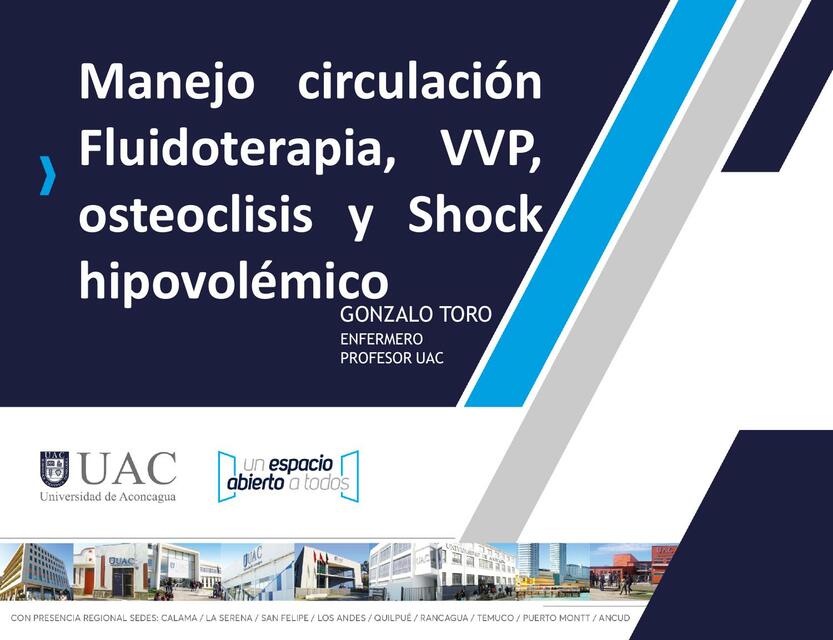 Manejo circulación Fluidoterapia VVP osteoclis