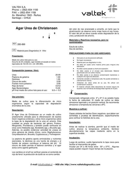 Agar Urea de Christensen