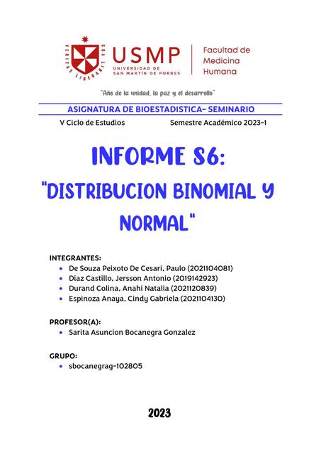 Distribución binomial y normal