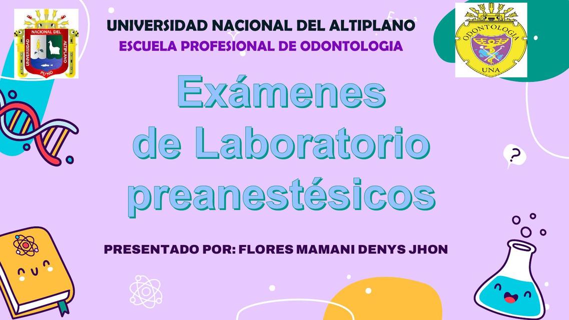 Exámenes de laboratorio preanestésicos 