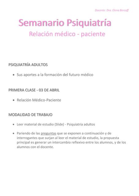 Relación Médico paciente