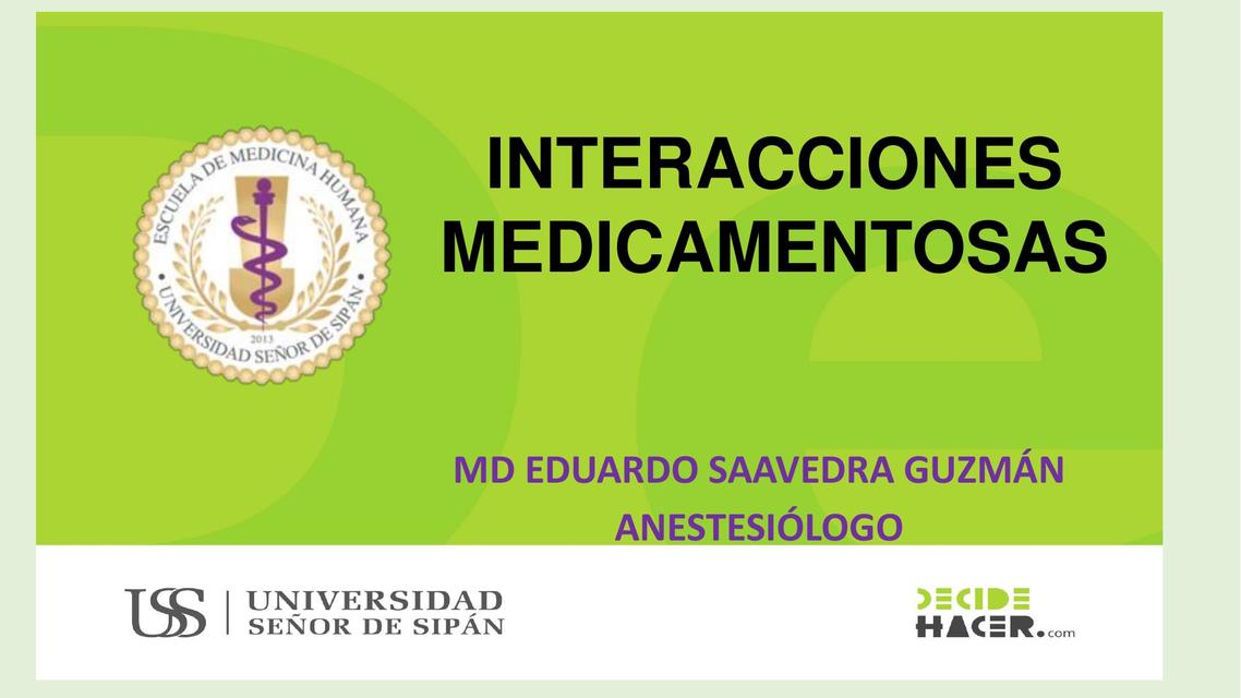 Interacciones medicamentosas  