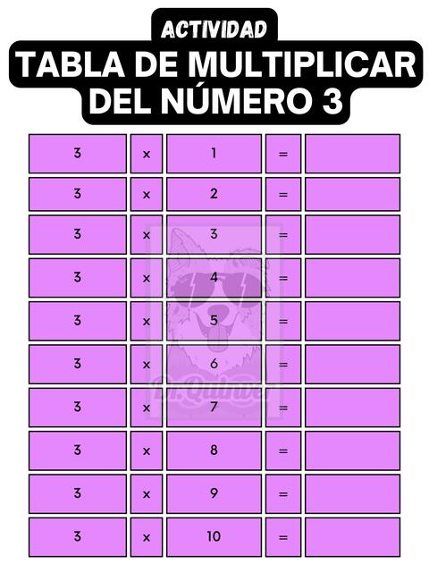 Tabla de Multiplicar del Número 3 (Actividad)