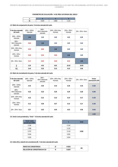 Matriz Saaty Peligro Lluvias Intensas