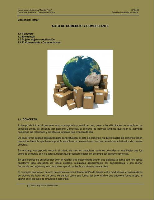 Acto de Comercio y Comerciante